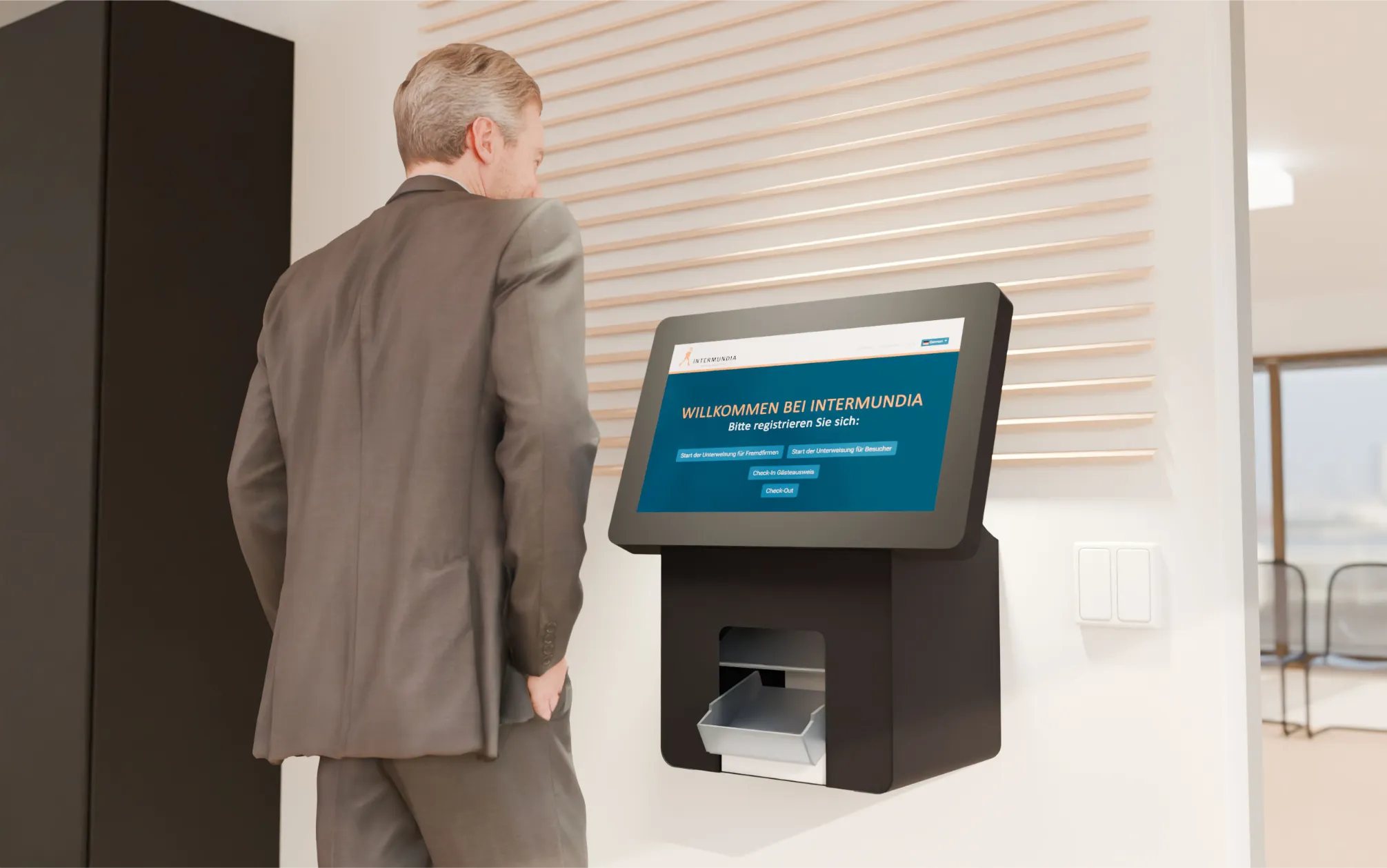 CIT Wandterminal 22 Zoll Touchscreen zur Selbstregistrierung und Selbstunterweisung